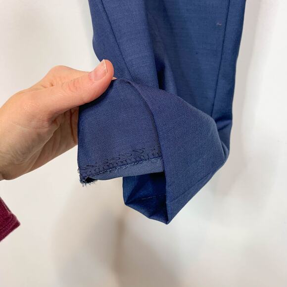 MENS TED BAKER LONDON Jefferson flat front pants navy nautical preppy 2578 - Picture 5 of 9